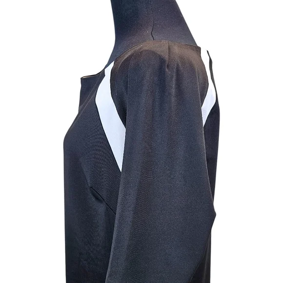 Gretchen Scott Jersey Tee Topper Medium Black 3/4 Sleeves Sporty Athleisure Golf - Picture 12 of 16